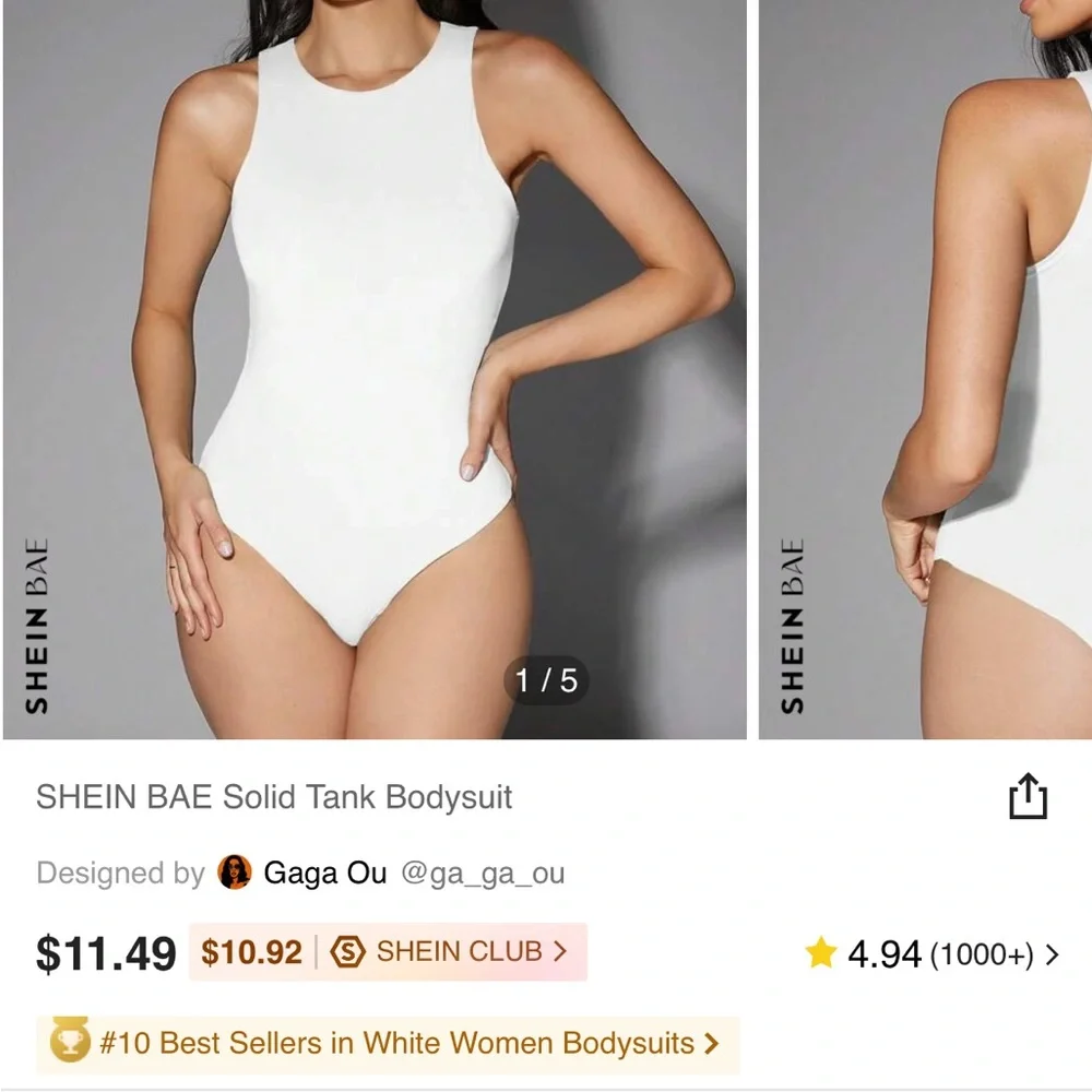 solid high neck bodysuit - Picture 11 of 12